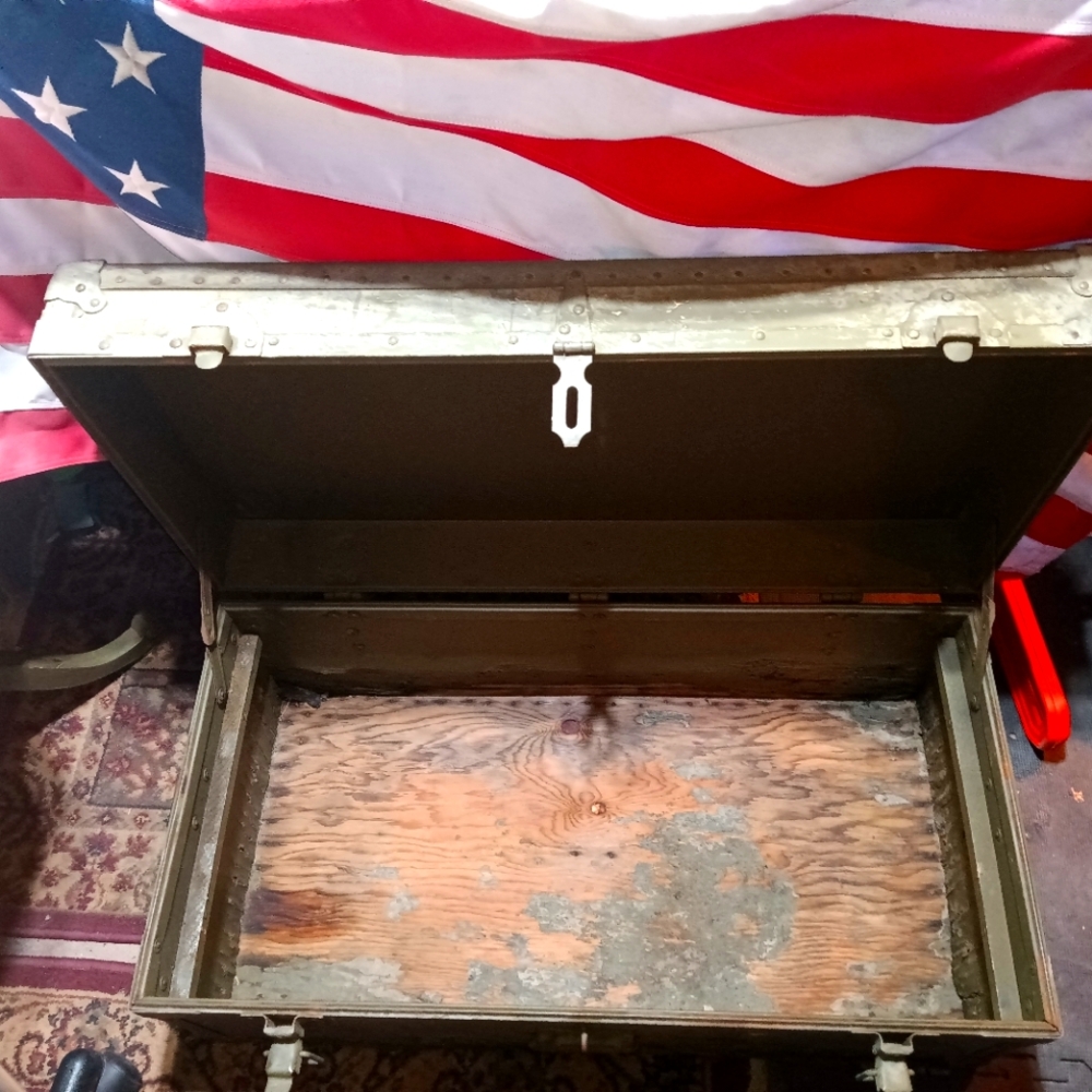 Vintage World War II era foot locker